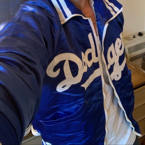 Vintage 80s Los Angeles Dodgers Satin Jacket by Starter Size S Small Rare - Picture 8 of 11